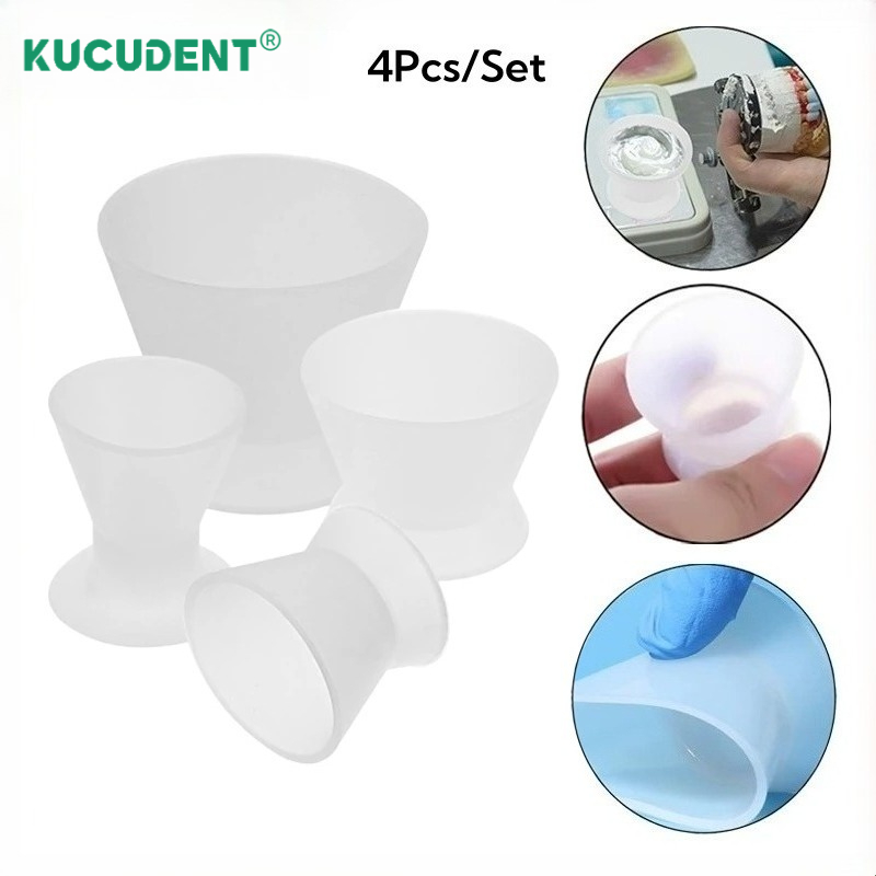 Mixing Cup Silicone - 4Pcs/Set Dental Silicone Mixing Cup Rubber