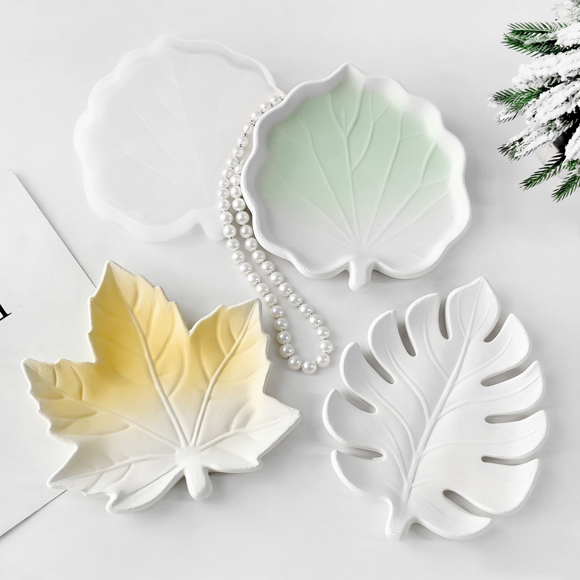 DIY Gypsum Form Leaf Coaster S - Serving Tray Mold recension och pris